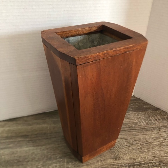 Handmade Wooden Rectangular Vase - Picture 2 of 12